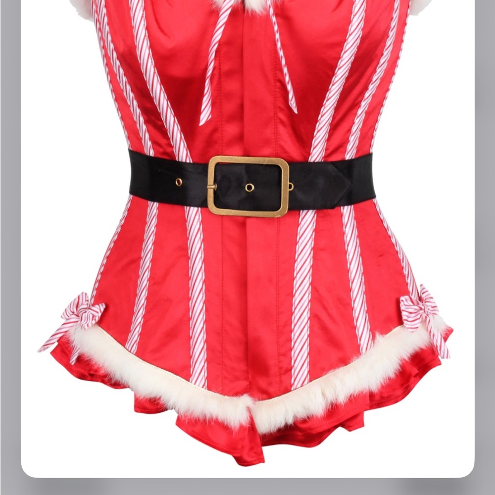 Elegant Red and White Shapewear Corset